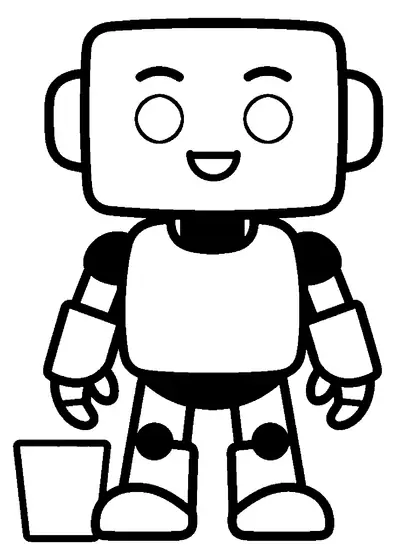 O cercetătoare în robotică zâmbind lângă un robot simplu fără chip.