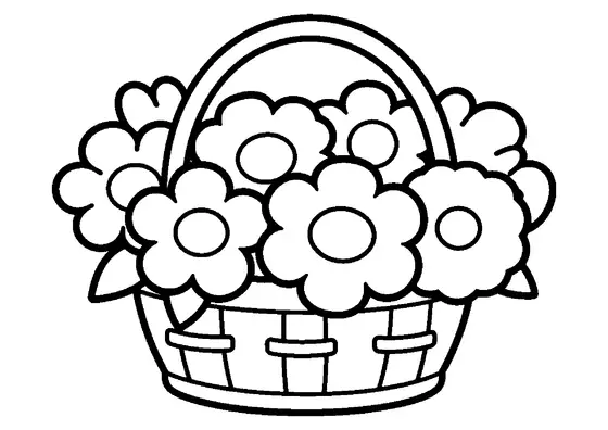 Grand panier rempli de grandes fleurs.