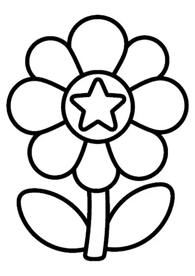 Grande fleur avec une étoile dans un centre circulaire.