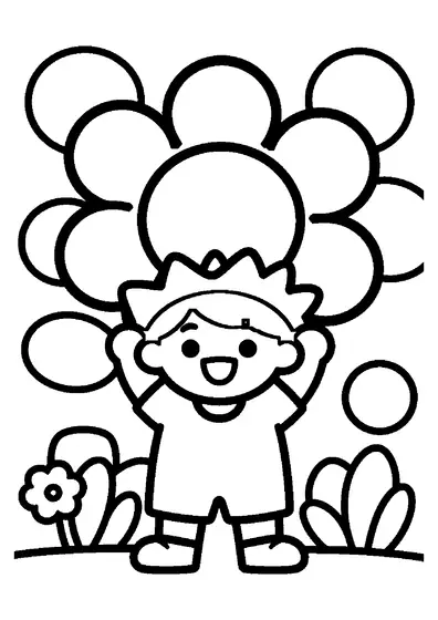 Ein lächelndes Kindergartenkind hält eine große, mit Blumen verzierte Krone.