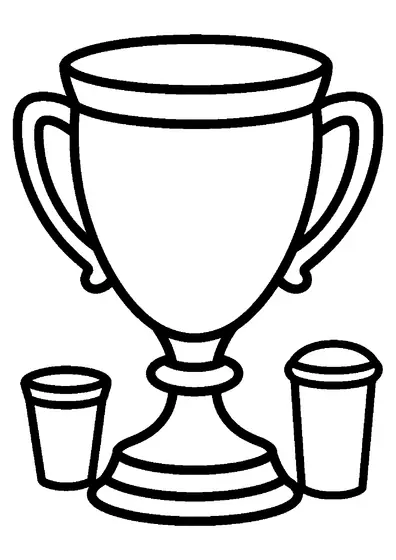 Taça alta com grandes alças onduladas nas laterais.