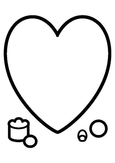 A large heart surrounded by a crown of wide floral petals.