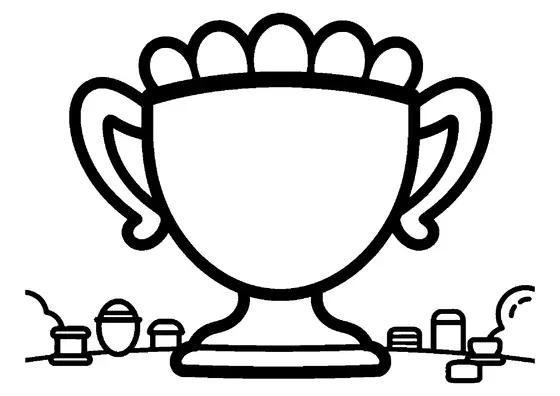 Troféu grande coroado com uma coroa simples de pétalas.