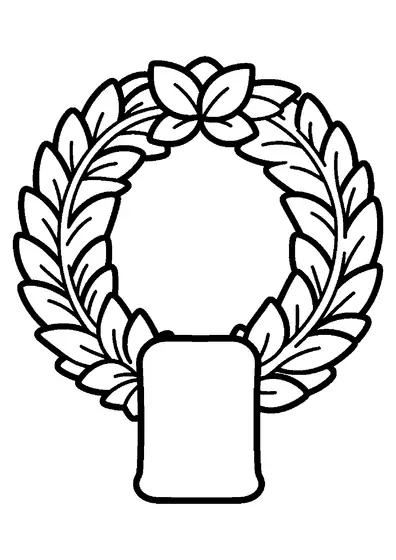 Large circular wreath made of wide, clear leaves.