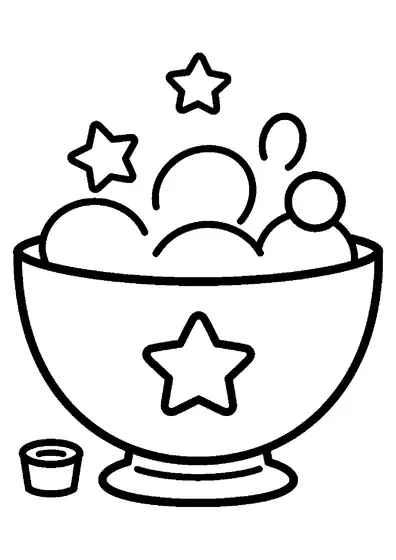 Ein großer Pokal mit breiter Schale und einem Stern.