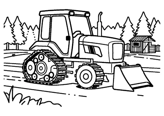 Un tractor de orugas pesado trabajando en un amplio campo de extracción de turba.