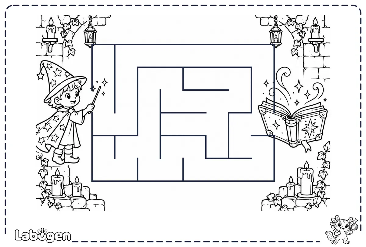 Maze: The Young Wizard Finds the Magic Book — Ages 6–8